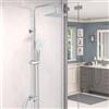 JUNSHENG Colonna Doccia JUNSHENG in Acciaio Inox 304, Set Doccia con Doccetta, Set Doccia Galvanico (20x20cm), Soffione Quadrato, Senza Miscelatore Termostatico