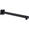 Katezon Braccio doccia quadrato con flangia in acciaio inox massiccio 50 cm Estensione soffione Estensione braccio tubo montaggio a parete per doccia bagno fisso (nero opaco)