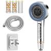 REETEE Soffione Doccia ad Alta Pressione, Doccino per Doccia con Filtro, 5 Modalità Spray Soffione Doccia Anticalcare, Shower Head con 1.5 M Tubo (argentato)