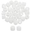 sourcing map 100 tasselli per cerniere da 1,1 x 1 cm, inserti in plastica con filettatura per cerniere di ante di armadietti, collegamenti di mobili, colore bianco