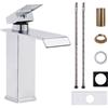 VirtuGro Rubinetto Bagno Lavabo Miscelatore Lavabo Bagno Caldo e Freddo Regolabile in Acciaio Inox Cromato Rubinetti con Cartuccia in Ceramica Risparmio Energetico Argenteo
