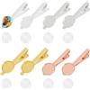 GOMAKERER 8pz fermacravatta Cabochon In 4 colori e 8pz cabochon In Vetro, Fermacravatta Piatto e Rotondo In Ottone Fermacravatta con Cabochon Vuoto Da 18mm per Artigianato Fai-Da-Te