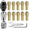 Hattba Set di 15 mandrini per pinza ForDremel in ottone a cambio rapido Rotary Drill Nut Tool Set 0,5-3,2 mm 1/32 a 1/8 4486 Set di pinze in ottone Utensile rotante pinza in ottone
