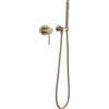 XJTNLB Miscelatore Vasca da Bagno Oro Spazzolato con Doccetta Rubinetto Doccia da Muro Kit Doccia con Soffione e Doccetta