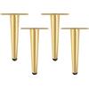 CHENCHEN96 Gambe de Tavolo in Metallo Gambe per Mobili D'oro Piedini per Mobili Conici Dritto Gambe de Divano in Ferro Piedini de Letto di Ricambio Accessori per Mobili Fai da te, Set di 4 (12cm/4.7in)