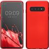 kwmobile Custodia Compatibile con Samsung Galaxy S10 Cover - Back Case Morbida - Protezione in Silicone TPU Effetto Metallizzato rosso scuro metallizzato