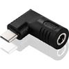 KUOQIY 65W PD USB C a DC Adattatore, Jack DC 5.5x2.1 mm Ingresso a USB-C Type-C Angolo 90 Gradi Spina di Alimentazione Adattatore di Ricarica, per Telefono, Laptop