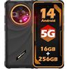 Ulefone Armor X31 Pro Rugged Smartphone 5G, 16GB+256GB/2TB, 64MP+25MP Visione Notturna, 6.56 HD+ 120Hz 800nits, 6050mAh Telefono Indistruttibile, GPS, NFC, IP68/IP69K, Torcia LED 120 Lumen- Arancio