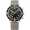 PRAESIDUS | 𝗧𝗬𝗣𝗘 𝗛-𝟳𝟱 - Orologi per Uomo, Orologi da polso Uomo - Cronografo, Militare - Cassa 38mm - Quadrante Nero, Cinturino in Tela Grigio Chiaro | Pilota, Regalo