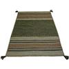 Pierre Tappeti Tappeto ANTIQUE-KILIM verde tessuto a mano in cotone e ciniglia cm.60x90