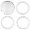 HEIBTENY 3 guarnizioni in silicone e 1 filtro in alluminio per pentola caffè caffè moka accessori (9 tazze)