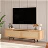 LBSIGN Mobile TV Con Piedini In Ferro 2 Ante Frontali 160x36x45 Ocean Rafia