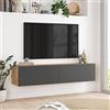 LBSIGN Mobile TV Sospeso 140 Cm 2 Ante Frontali Legno E Antracite Lenny
