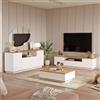 LBSIGN Composizione Da Soggiorno Mobile TV Con Tavolino E Madia Bianco E Rovere Frame