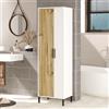 LBSIGN Colonna Bagno Multiuso Con Vano Portascope 50x36x165H Rovere E Bianco Daisy