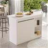 LBSIGN Isola Centrale Cucina 120 Cm Con Ante E Ripiani Dorian Bianca