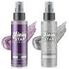 LOPHE Spray Brillantini Glitter, Glitterato Spray per Corpo Viso, Brillantini Corpo Vestiti per Capelli, Ultra Fine, Body Shimmer per Festival di Halloween, Club, Feste (100ml, Argento + Viola)