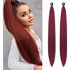 S-noilite Extension per capelli con coda di cavallo S-noilite Ombre con elastico per capelli da donna, finto parrucchino per feste quotidiane, treccia fai da te, 66 cm, 2 pezzi Ponytail,Rosso vino