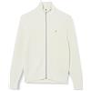 Tommy Hilfiger Uomo Cardigan Giacca in Maglia con Cerniera Rib Zip Through Cotone, Bianco (Ivory), 3XL