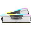 CORSAIR VENGEANCE RGB DDR5 RAM 32GB (2x16GB) 6400MHz CL32-40-40-84 1.40V AMD EXPO Intel XMP 3.0 Memoria per Computer - Bianco (CMH32GX5M2B6400Z32W)