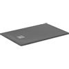 Ideal Standard - Ultra Flat S+, Piatto doccia rettangolare ultrasottile in resina effetto pietra, 120x80cm, Ideal Solid, Scarico lato corto, Grigio cemento