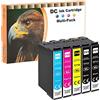 D&C 5x Cartucce compatibili per Epson T0711 T0712 T0713 T0714 per Epson Office B40W BX-300 F BX-310 FN BX-510 W BX-600FW BX-610FW Stylus D120 D78 D92 DX-4000 DX-4050 DX-4400 DX-4450 DX-5000 DX-5050