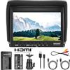 Neewer F100 Monitor da Campo 7" HD Video Assist Sottile IPS 1280x800 HDMI Input 1080p con 2600mAh Batteria a Litio Caricatore USB per Reflex Digitali Stabilizzatori Rig per Produzioni Filmati ecc.