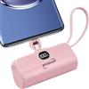 MOGGAM Mini power bank compatibile con iphone e smartphone - caricatore portatile iphone 5000 mah - powerbank formato tascabile compatto - snap n charge 2 in 1