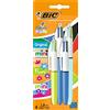 BIC Set di 4 penne a sfera retrattili con quattro colori di inchiostro, 4 colori (2 mini, 2 originali)
