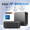 xia man Mini PC da gioco Windows 11 Pro Intel Core i9 8950HK 16GB DDR4 1TB SSD WiFi6 M.2 UHD Graphics 1000Mbps Mini PC Desktop portatile - 16GB RAM 128GB SSD