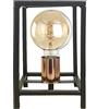 ONLI Lampada da Tavolo Stile Urban Floki in Metallo Nero e portalampada Color Rame, 14 x 14 cm, altezza 23cm