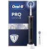 Oral-B Spazzolino Elettrico Ricaricabile Pro 3 3000, Sensore di Pressione Luminoso, Batteria a Lunga Durata, 2 Testine Sensitive Clean, 1 Spazzolino Elettrico, Nero, Idea Regalo