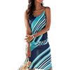 TBSCWYF Copricostume Donna Mare Vestito Stampato Ondulato Bikini Cover Up Senza Maniche Abito da Spiaggia Tropical Causal Abiti Estivi Copricostume Donna Mare Vestito Senza Maniche