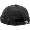 Malaxlx Cappello da uomo Docker Cap senza tesa Beanie Skull Cap Worker marinaio berretto arrotolato polsino retrò regolabile, Cotone Lavato - Nero, taglia unica
