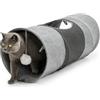 lionto Tunnel per gatti con palla da gioco, 30x70 cm, Tunnel da gioco pieghevole ed espandibile in materiale di lino sintetico di facile manutenzione per gatti, robusto giocattolo per gatti, 30 cm
