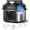 Midea Pentola a pressione 9 in 1, multicooker con 12 funzioni, pentola a pressione da 6 l, cuoci riso, vapore, yogurt, cottura a fuoco lento e Sous Vide, ricettario, acciaio inox