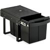 Relaxdays Pattumiera Estraibile Sottolavello, Cesto Raccolta Differenziata 3 Scomparti 15L e 8L, 34,6x34x51,8 cm, Nero, Plastica, Acciaio