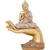 Suoedd Statua di Buddha dorato per la casa, altezza 22,1 cm, decorazione zen spirituale, perfetta per soggiorno o santuario