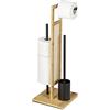 Wenko Maximex Wenko 25610100 Stand Rivalta Allegre, Scopino WC Autoportante, Nero Opaco/Naturale