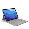 Logitech Combo Touch Custodia con Tastiera per iPad Pro 11 pollici (1a, 2a, 3a gen - 2018, 2020, 2021), Tastiera Retroilluminata Rimovibile, Layout Internazionale QWERTY - Sabbia