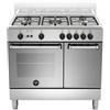 Bertazzoni La Germania Cucina a Gas 90cm 5 Fornelli Forno Ventilato Inox AMN9P5GXV