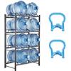 VEVOR Portabottiglie a 4 Livelli, Portabottiglie in Ferro da 18,9 L, Portabottiglie a Doppio Livello per 8 Bottiglie, Portabrocche per Acqua Resistente per Cucina, Ufficio, Soggiorno, Argento