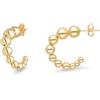 LUXURY MILANO Orecchini a cerchio con palline collezione hula hoop in argento rodiato 925