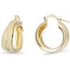 LUXURY MILANO Orecchini doppio cerchio bombati collezione hula hoop in argento giallo 925