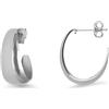 LUXURY MILANO Orecchini ovale bombati collezione hula hoop in argento rodiato 925