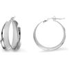 LUXURY MILANO Orecchini a cerchio con spessore collezione hula hoop in argento rodiato 925