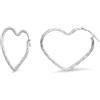 LUXURY MILANO Orecchini a cerchio a forma di cuore torchon collezione hula hoop in argento rodiato 925