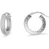 LUXURY MILANO Orecchini a cerchio motivo greco collezione hula hoop in argento rodiato 925