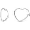 LUXURY MILANO Orecchini a cerchio a forma di cuore collezione hula hoop in argento rodiato 925