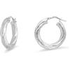 LUXURY MILANO Orecchini a cerchio lavorati collezione hula hoop in argento rodiato 925